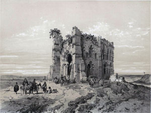 Parla, bside de la iglesia de los Santos Justo y Pastor (Recorte del grabado realizado por Jenaro Prez Villaamil en 1842 y que es propiedad de la Biblioteca Nacional)