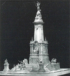 Madrid, Anteproyecto de Collaut Valera y Martnez Zapatero, segundo finalista del concurso, celebrado en 1915, para la construccin del monumento a Miguel de Cervantes (Biblioteca Nacional de Espaa, Hemeroteca Digital: La Esfera. Ao II, n95, 23/10/1915)