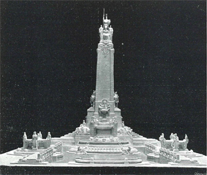 Madrid, Anteproyecto de Mateo Inurria y Teodoro Anasagasti, primer finalista del concurso, celebrado en 1915, para la construccin del monumento a Miguel de Cervantes (La Esfera. Ao II, n95, 23/10/1915)