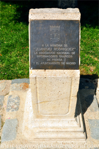 El Jardn de los Planteles en El Retiro, Monumento a Juantxu Rodrguez