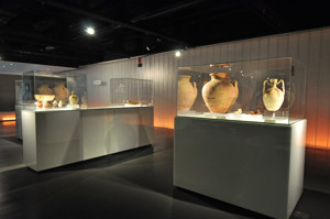 Antiquarium de Sevilla, Vitrinas de la exposicin