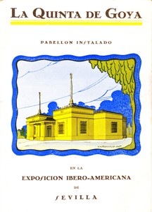 Sevilla, Exposición Iberoamericana de 1929, Portada de la Memoria del Pabellón de la Quinta de Goya con representación gráfica del mismo Sevilla, Exposición Iberoamericana de 1929, Portada de la Memoria del Pabellón de la Quinta de Goya con representación gráfica del mismo