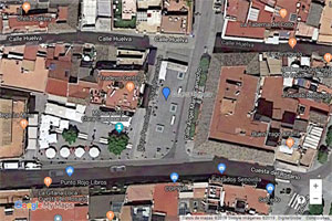 Sevilla, Localizacin de la Cisterna Romana en la Plaza de la Pescadera (Captura de Google Maps)