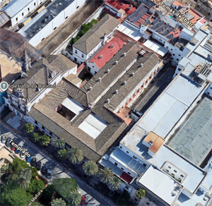 Sevilla, Captura de Google Maps del Hospital de la Caridad