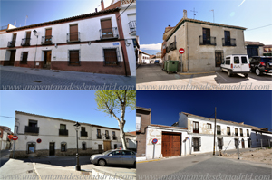 Torrejn de Velasco, Comenzando por arriba, a la izquierda y en el sentido de las agujas del reloj, viviendas urbano-rurales de las calles General Asensio, Medioda, Presidente Calvo Sotelo y Plaza de la Cilla